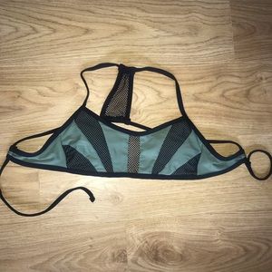 Green sporty bathing suit top